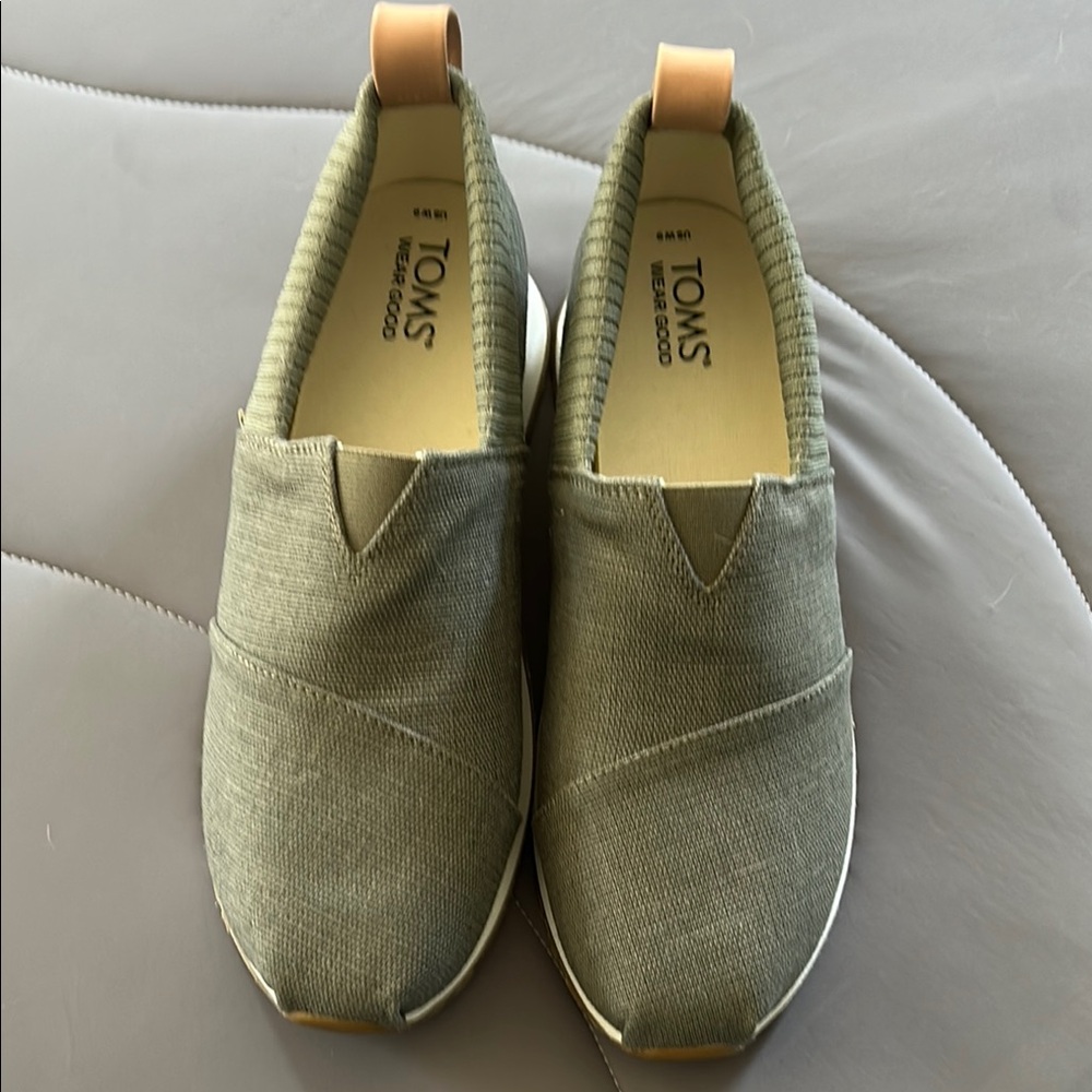 Toms Olive Green Casual Slip-Ons